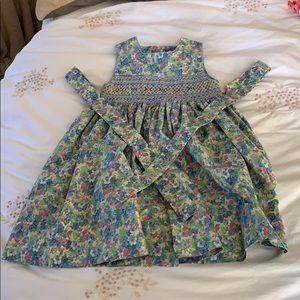 Girl’s Floral Smocked Dress